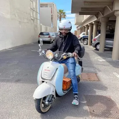 Erik with a classic Vespa